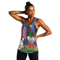 Haiti Flag Day Women Racerback Tank Haitian Blood American Heart Eagle With Flag