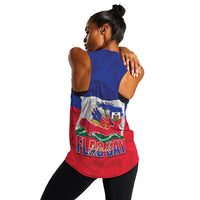 Haiti Flag Day Women Racerback Tank Haitian Women Proud Flag Wave Style
