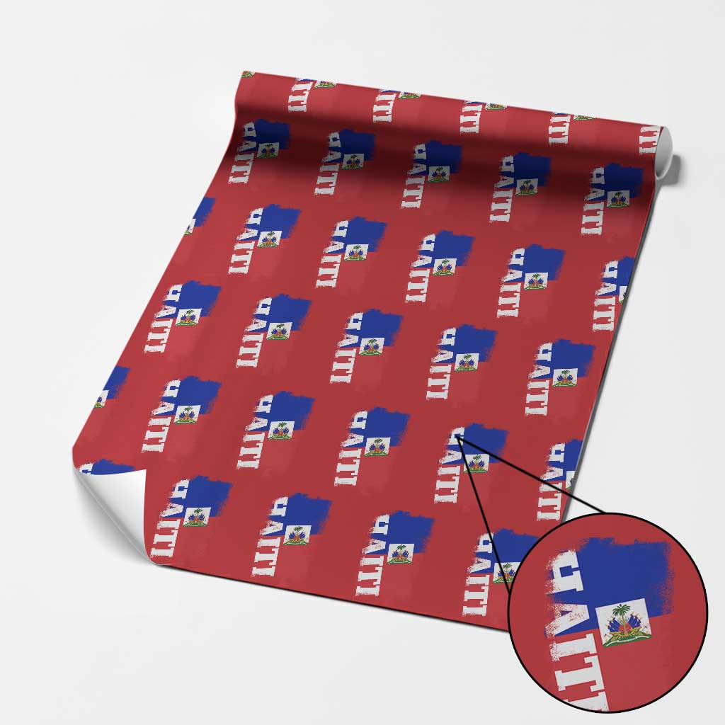 Haiti Flag Distressed Flag Graphic Wrapping Paper Roll Haitian Heritage Pride