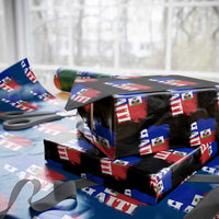 Haiti Flag Distressed Flag Graphic Wrapping Paper Roll Haitian Heritage Pride
