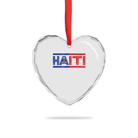 Haiti Flag Heart Crystal Glass Ornament Vintage Haitian Pride Ayiti Roots