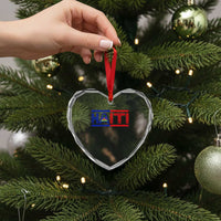 Haiti Flag Heart Crystal Glass Ornament Vintage Haitian Pride Ayiti Roots