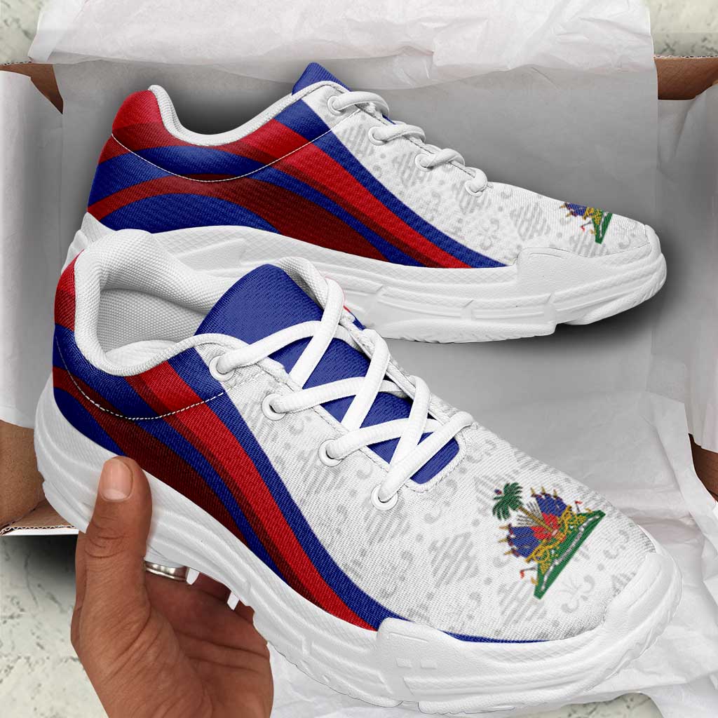 Haiti Football Chunky Sneakers Flag-Inspired Curve Style
