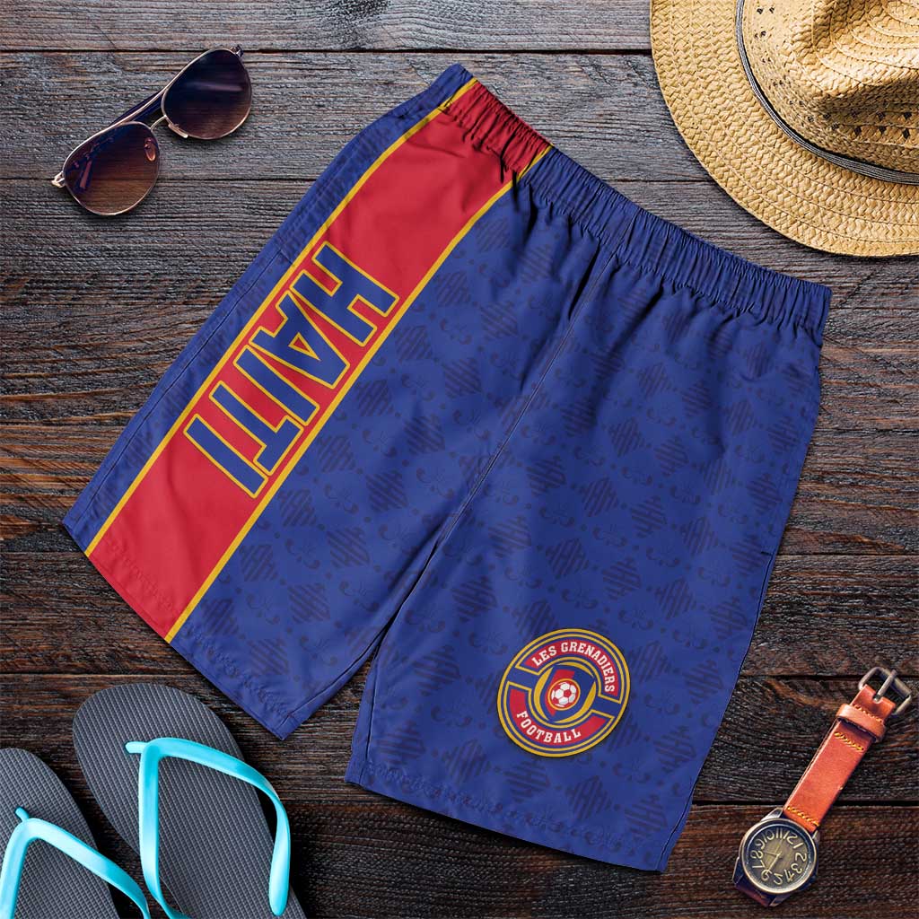Haiti Football Shorts for Men Le Rouge et Bleu Sporty Style - Wonder Print Shop