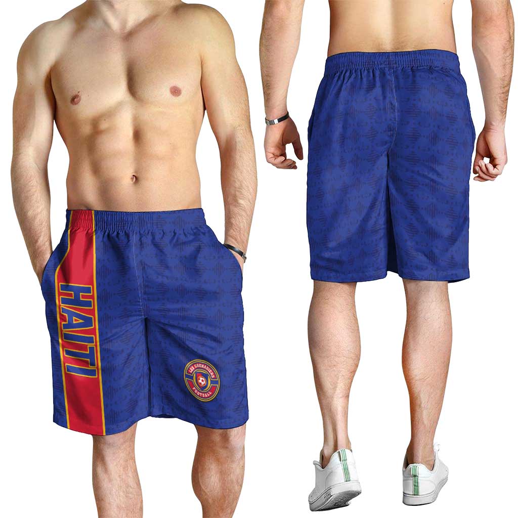 Haiti Football Shorts for Men Le Rouge et Bleu Sporty Style - Wonder Print Shop