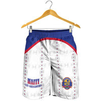 Haiti Football Shorts for Men Les Grenadiers Veve Haitian Vodou White Version - Wonder Print Shop