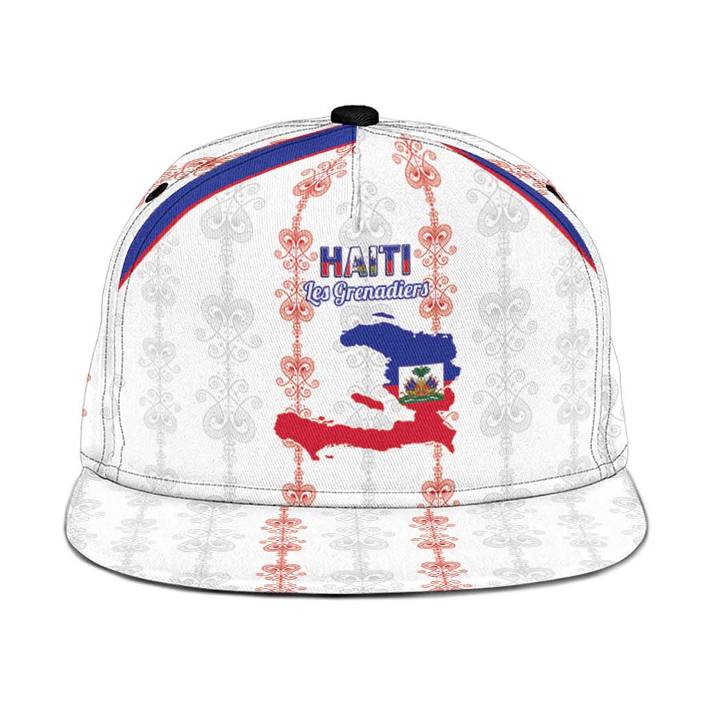 Haiti Football Snapback Cap Les Grenadiers Veve Vodou White - Wonder Print Shop