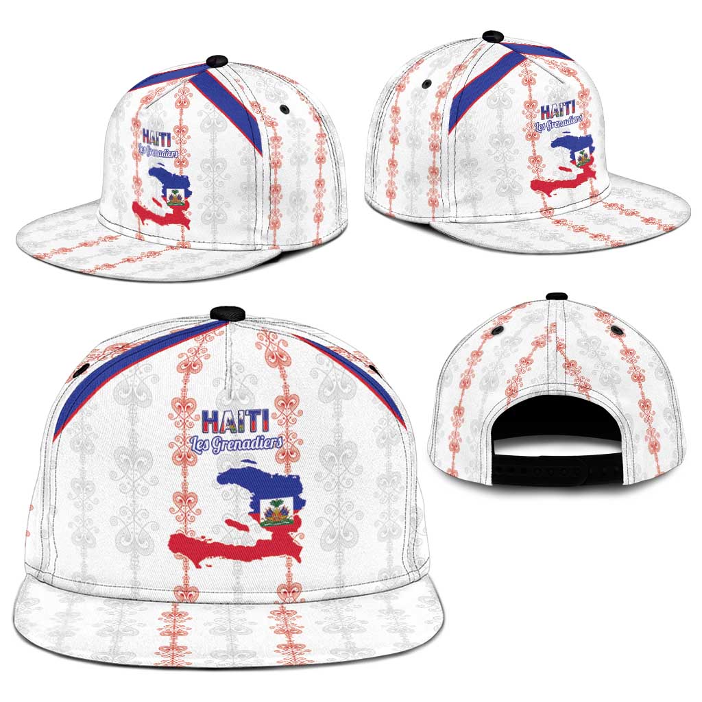 Haiti Football Snapback Cap Les Grenadiers Veve Vodou White - Wonder Print Shop