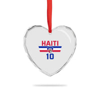 Haiti Haitian Flag Heart Crystal Glass Ornament Proud Haitienne Cheer Country Favorite Spirit Game Caribbean Souvenir