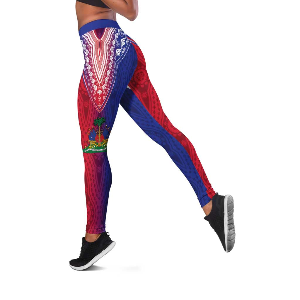 Haiti Leggings Ayiti Neg Maron With Dashiki Royal - Wonder Print Shop
