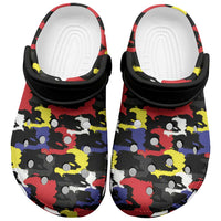 Haiti Map Camouflage Colorful Clogs Shoes - Wonder Print Shop
