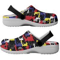Haiti Map Camouflage Colorful Clogs Shoes - Wonder Print Shop
