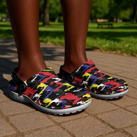 Haiti Map Camouflage Colorful Clogs Shoes - Wonder Print Shop