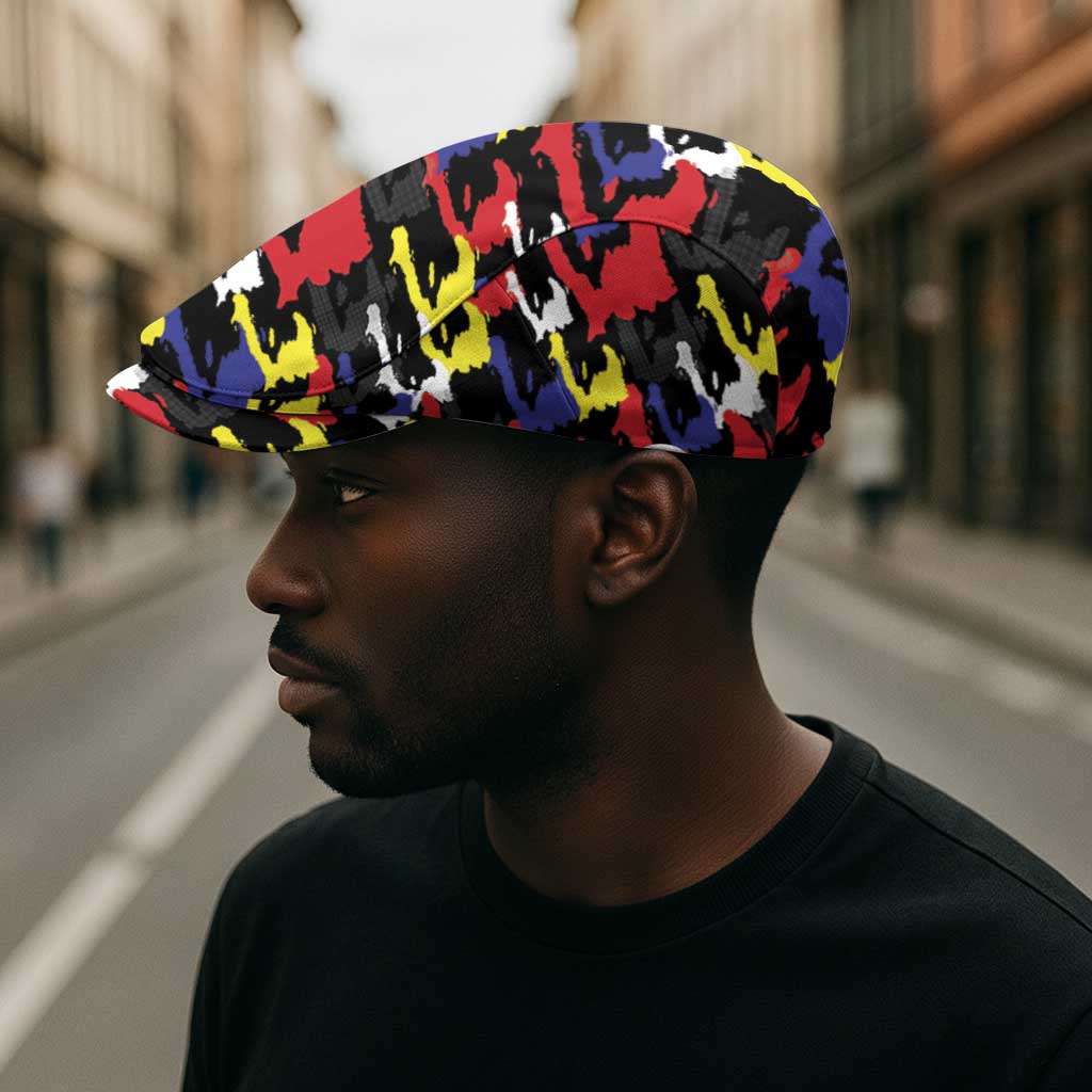 Haiti Map Camouflage Colorful Jeff Hat - Wonder Print Shop