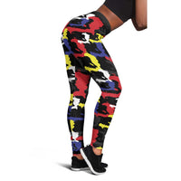 Haiti Map Camouflage Colorful Leggings - Wonder Print Shop
