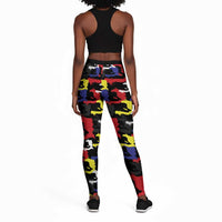 Haiti Map Camouflage Colorful Leggings - Wonder Print Shop