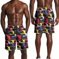 Haiti Map Camouflage Colorful Shorts for Men - Wonder Print Shop