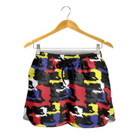 Haiti Map Camouflage Colorful Shorts for Women - Wonder Print Shop