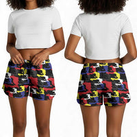 Haiti Map Camouflage Colorful Shorts for Women - Wonder Print Shop