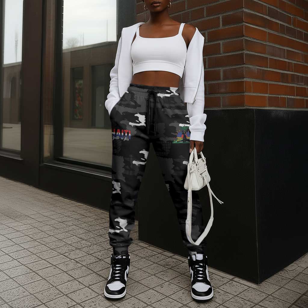 Haiti Map Camouflage Jogger Pants Unique Style - Wonder Print Shop