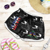 Haiti Map Camouflage Shorts for Women Unique Style - Wonder Print Shop