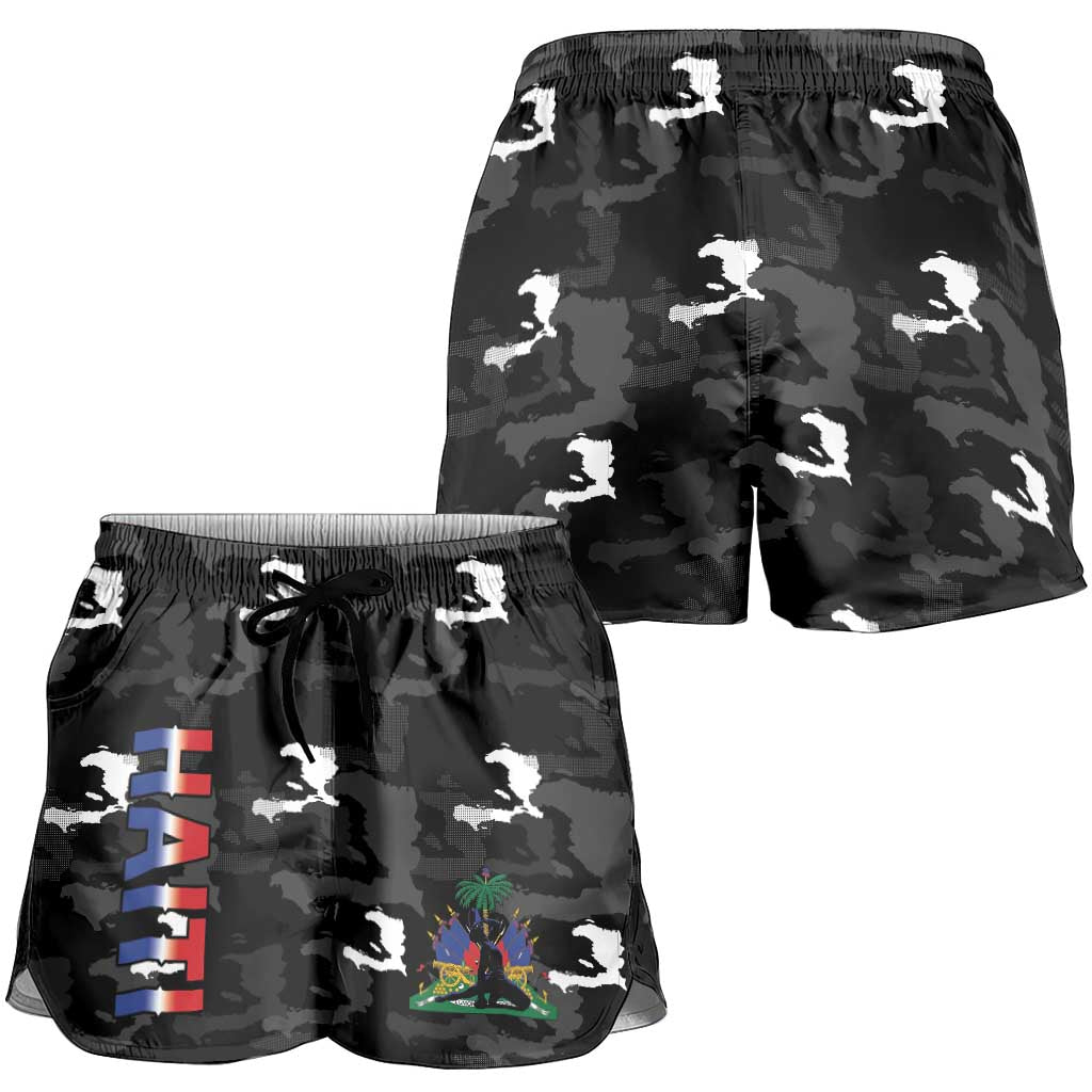 Haiti Map Camouflage Shorts for Women Unique Style - Wonder Print Shop