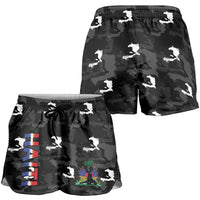 Haiti Map Camouflage Shorts for Women Unique Style - Wonder Print Shop