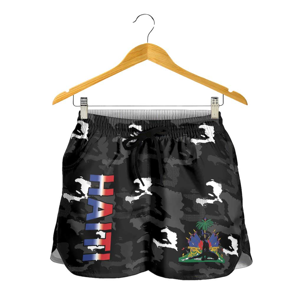 Haiti Map Camouflage Shorts for Women Unique Style - Wonder Print Shop