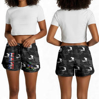 Haiti Map Camouflage Shorts for Women Unique Style - Wonder Print Shop