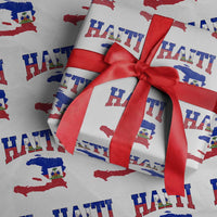 Haiti Pride Wrapping Paper Roll Retro Vintage Haitian Flag Map Pride Graphic