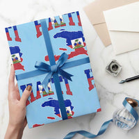 Haiti Pride Wrapping Paper Roll Retro Vintage Haitian Flag Map Pride Graphic