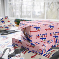 Haiti Pride Wrapping Paper Roll Retro Vintage Haitian Flag Map Pride Graphic