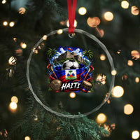 Haiti Soccer 2026 Crystal Glass Ornament Haitian Flag Caribbean Football Fan