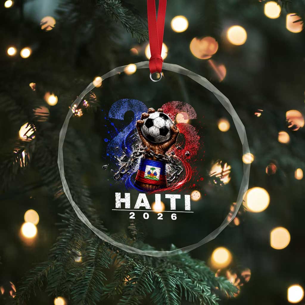 Haiti Soccer 2026 Crystal Glass Ornament World Football Fan Haitian Pride Ayiti