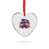 Haiti Soccer 2026 Heart Crystal Glass Ornament Haitian World Football Fan Ayiti Lover