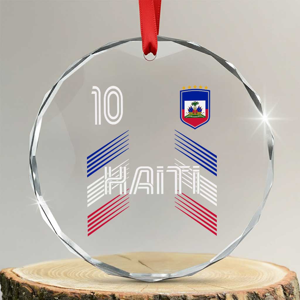 Haiti Soccer Crystal Glass Ornament Haitian Football Fan Pride National Team Support Graphic
