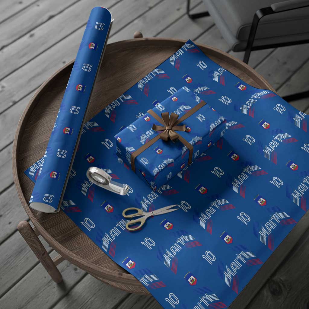 Haiti Soccer Wrapping Paper Roll Haitian Football Fan Pride National Team Support Graphic