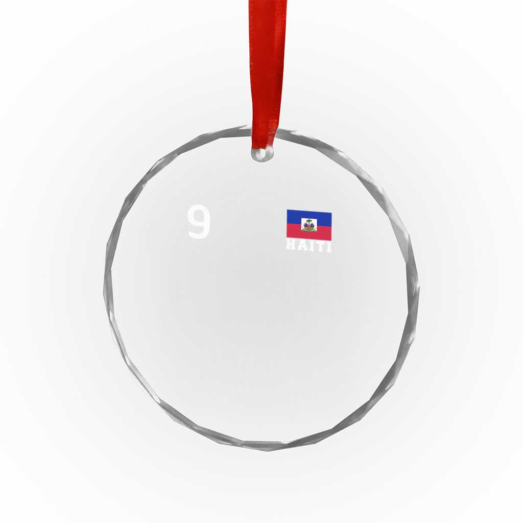 Haiti Soccer Jersey Style Number 9 Graphic Crystal Glass Ornament Haitian Flag Football Sports Fan