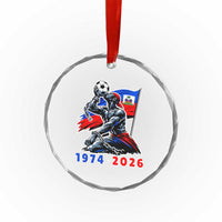 Haiti Soccer Tournament History 1974 to 2026 Crystal Glass Ornament Powerful Haitian Broken Chains National Flag Football Fans