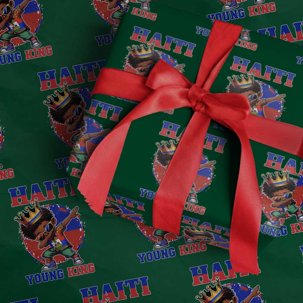 Haiti Young King Dabbing Boy Kids Graphic Wrapping Paper Roll Haitian Heritage Pride