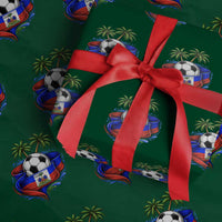 Haitian Flag Soccer Ball Graphic Wrapping Paper Roll Tropical Palm Trees Caribbean Haiti Football Fans Pride