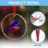 Haitian Flag Soccer Ball Splatter Graphic Crystal Glass Ornament Haiti Football Sports Fan