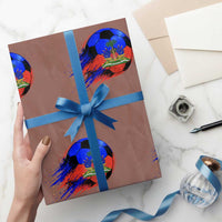 Haitian Flag Soccer Ball Splatter Graphic Wrapping Paper Roll Haiti Football Sports Fan