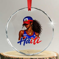 Haitian Girl Crystal Glass Ornament Melanin Black Girls Haiti Flag Proud Haitienne