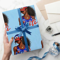 Haitian Girl Wrapping Paper Roll Melanin Black Girls Haiti Flag Proud Haitienne