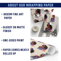 Haitian Girl Wrapping Paper Roll Melanin Black Girls Haiti Flag Proud Haitienne