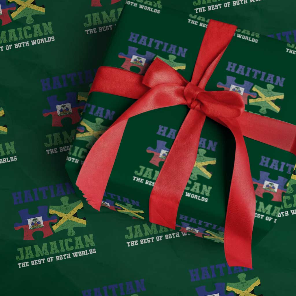 Haitian Jamaican Roots Wrapping Paper Roll Haiti Jamaica Combo Puzzle - Wonder Print Shop