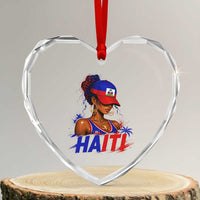 Haitian Princess Heart Crystal Glass Ornament Haiti Flag Haitienne Melanin Black Girls