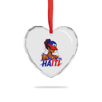 Haitian Princess Heart Crystal Glass Ornament Haiti Flag Haitienne Melanin Black Girls