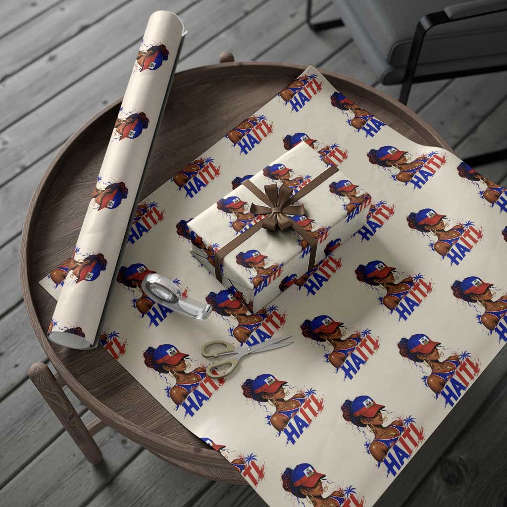 Haitian Princess Wrapping Paper Roll Haiti Flag Haitienne Melanin Black Girls
